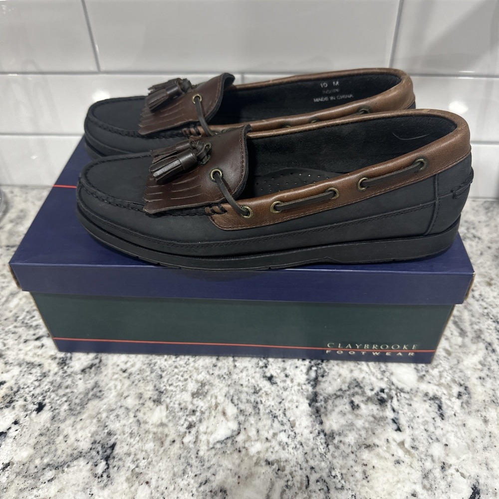 Claybrookee‎  Men's 138 Scuff Black/brown Loafers Size  10M NIB